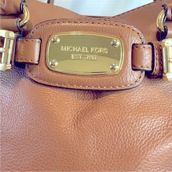 Michael Kors Brown and Gold Satchel Timeless Design. - Picture 2 of 12